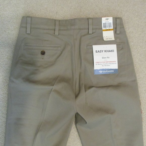 DOCKERS MEN'S SIZE 29 X 29 PANTS EASY KHAKI TAN SLIM FIT ALL MOTION COMFORT NWT - Picture 6 of 10
